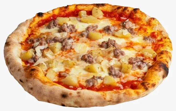 Pizza in cottura pronta per la consegna